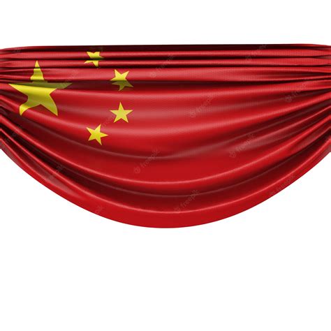 Premium Photo | China national flag hanging fabric banner 3d rendering