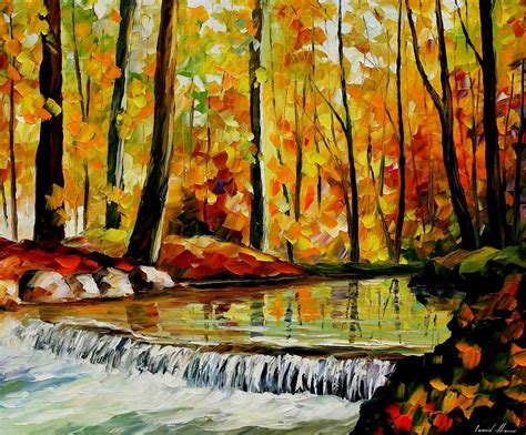 Forest Stream Painting by Leonid Afremov