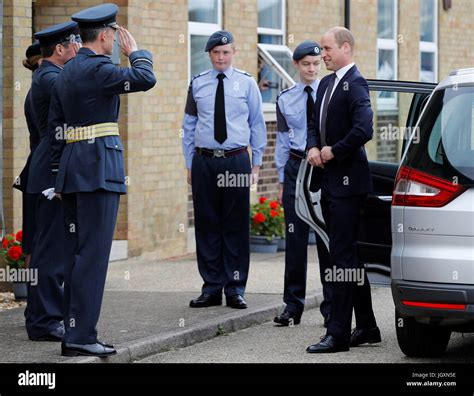 The Duke of Cambridge arrives at RAF Coningsby in Lincolnshire to mark ...