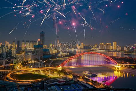 Wuhan City Light Show Night Scene Festival Fireworks Picture And HD ...