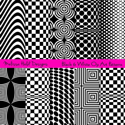 Black & White Op Art Digital Patterns - Etsy