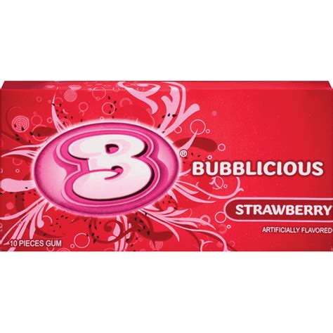 Bubblicious Strawberry Big Bubble Gum, 1 pack ( 10 pieces) | Chewing ...