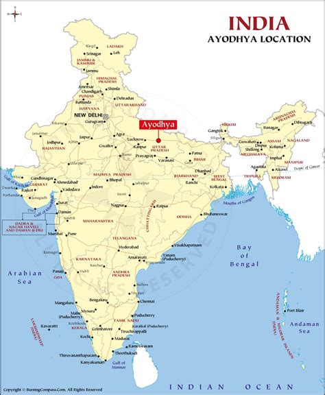 Where is Ayodhya Located in India Map, Ayodhya in India Map, Ayodhya ...