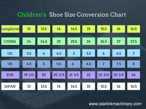 Shoe Size Conversion Chart | Shoe Size Guide - Starlink