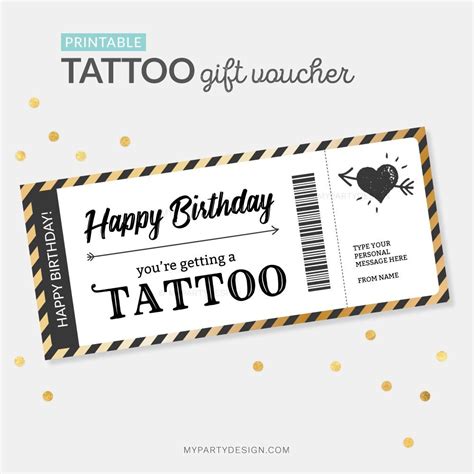 This tattoo gift voucher template is the perfect DIY gift for a ...