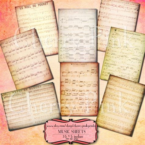 SHEET MUSIC Digital Collage Sheet Musical Scrapbook Paper - Etsy