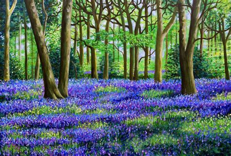 Bluebell Woods Print 5 x 7 forest landscape painting | Etsy | Landscape ...