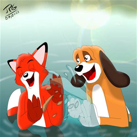 Tod and Copper at the lake (2023) by joaopedro4856 on DeviantArt