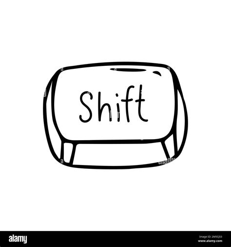 Shift key, button vector image black white hand drawing Stock Vector ...