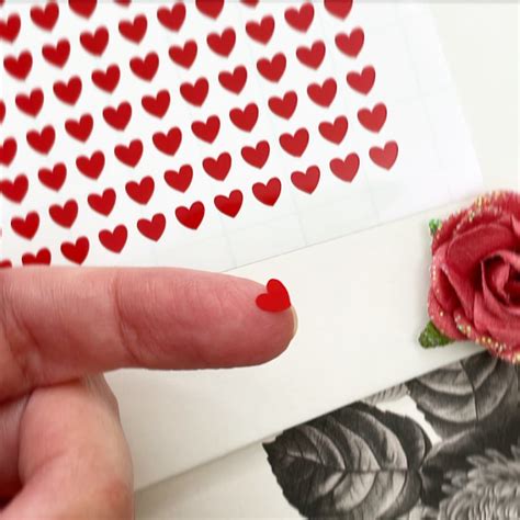 6mm Tiny Red Heart Stickers, GLOSSY RED HEARTS, Planner Stickers, Vinyl ...