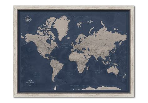 Amazon.com: Framed Travel Map With Pins World Personalized | Premium ...