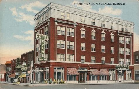 Hotel Evans Vandalia, IL Postcard