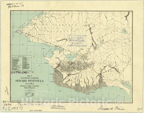 Map : Alaska 1915, Map of southern portion Seward Peninsula, Alaska ...