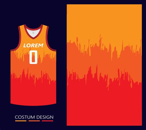 basketball jersey pattern design template. orange abstract background ...