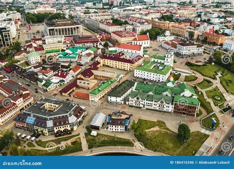 Panoramic View of the Historical Center of Minsk.Old Town in the Center ...