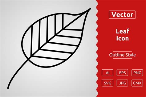 Vector Leaf Outline Icon Design Graphic by Muhammad Atiq · Creative Fabrica