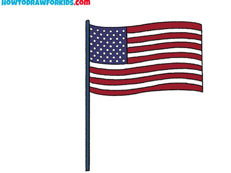 How to Draw an American Flag - Easy Drawing Tutorial For Kids