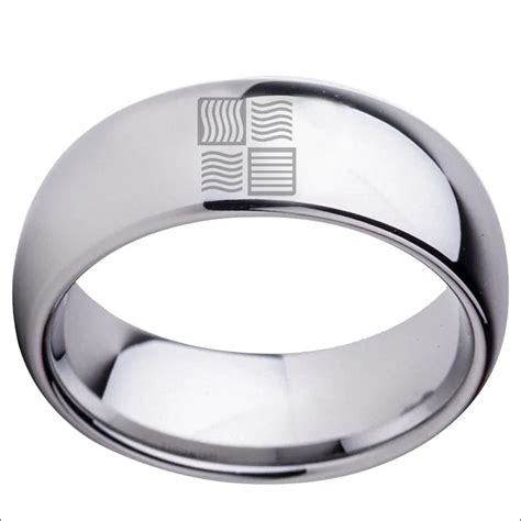 Olaciao Jewelry 5th Element Design Ring 8mm Width Domed Tungsten ...