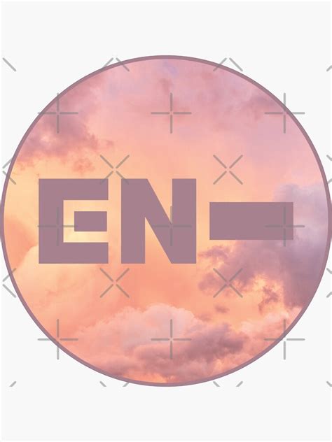 "Cute ENHYPEN Logo with Pink Purple Sunset Clouds" Sticker for Sale by ...