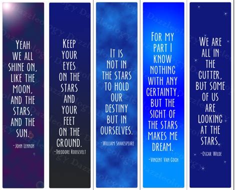 Printable Inspirational Star Quotes Bookmarks by Dazzleology, $3.00 ...