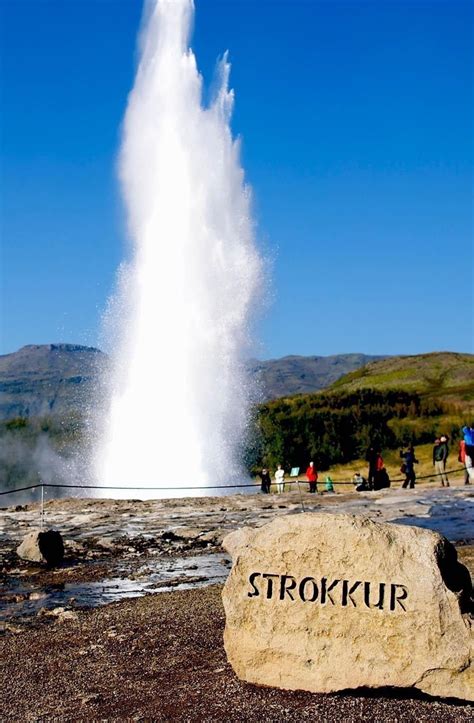 Geyser Strokkur eruption in the Geysir national park, Iceland | Iceland ...