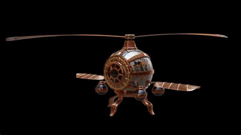 3D Steampunk Helicopter 3D model animated | CGTrader