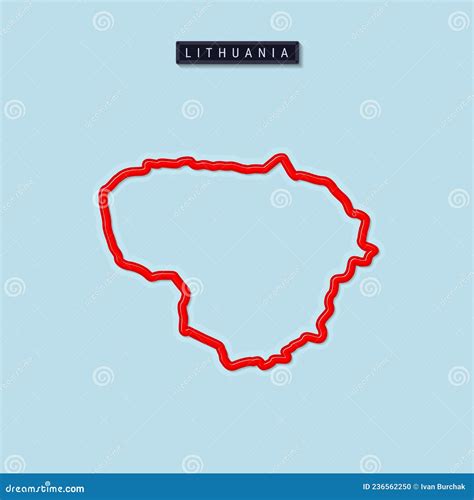 Lithuania Bold Outline Map. Vector Illustration Stock Illustration ...