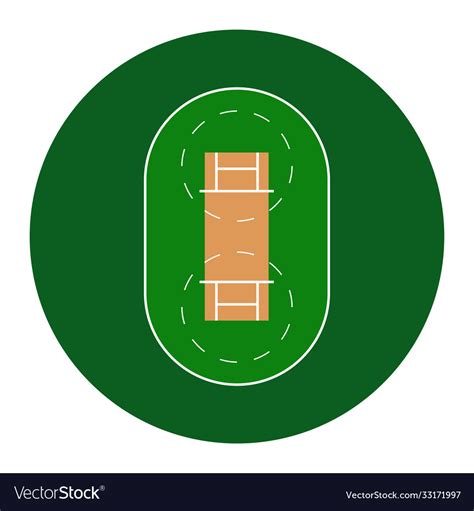 Cricket field simple symbol and background Vector Image