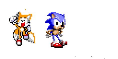 Sonic and tails pixel art