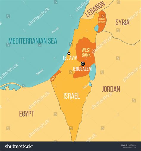 Vector Map Israel Including Egypt Syria Stock Vector (Royalty Free ...