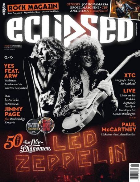 Robert Plant, Jimmy Page, Eclipsed Magazine October 2018 Cover Photo ...