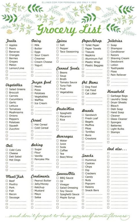 Printable Grocery List - TodaysMama