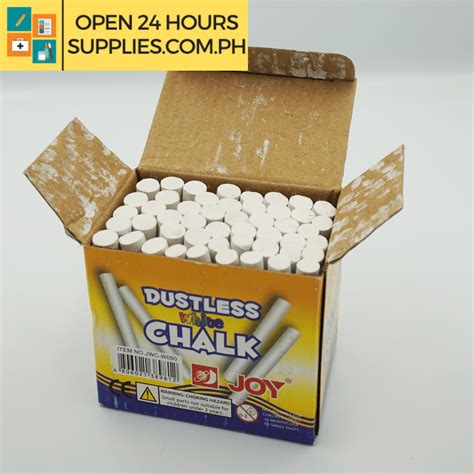 Chalk (Joy) Dustless White Chalk | Colored Chalk JC-W100 100 pcs ...