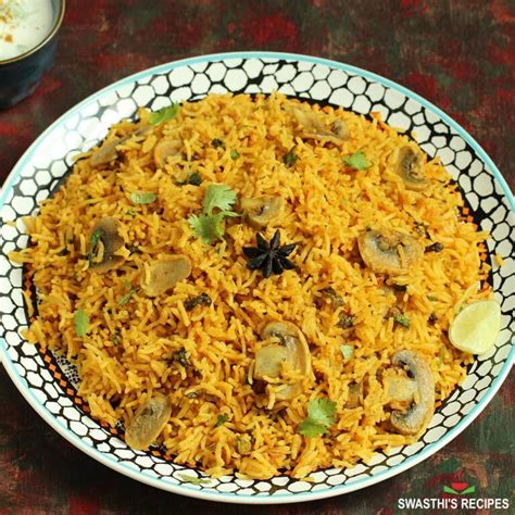 Mushroom Biryani Recipe - Swasthi's Recipes