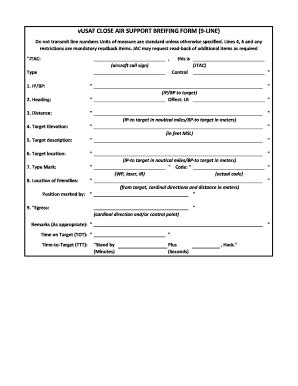 Close Air Support 9 Line - Fill and Sign Printable Template Online