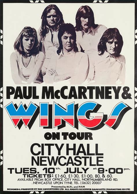 Paul McCartney & Wings 1973 Newcastle Concert Poster