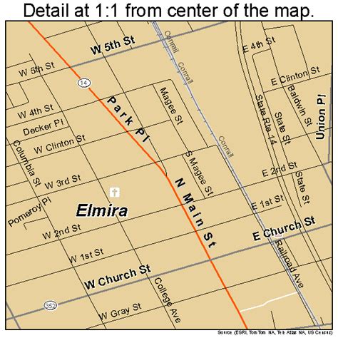 Elmira New York Street Map 3624229