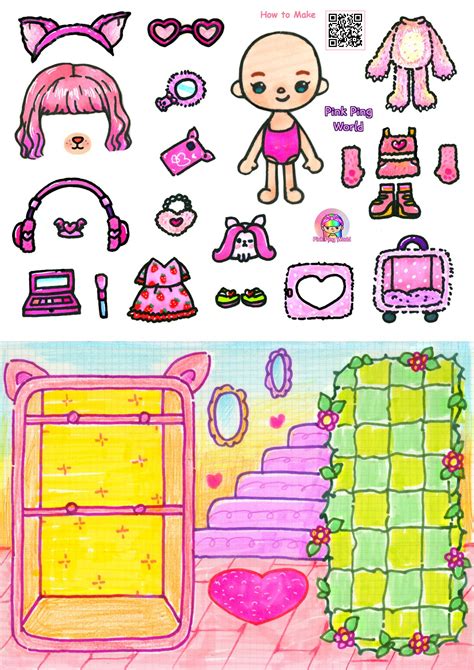 DIY Paper Crafts For Enid /Wednesday/Wolf Costume/Cute Outfit/ Pink ...