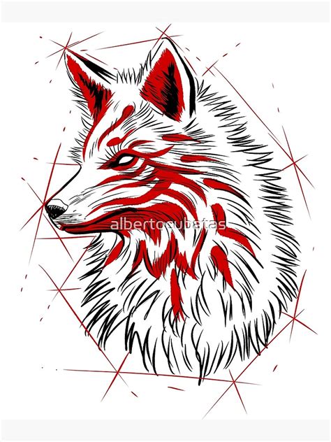 "Kitsune fox sketch" Poster for Sale by albertocubatas | Redbubble