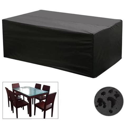 Black Waterproof Patio Furniture Cover for Outdoor Garden Rattan Table ...