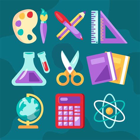 School Subjects Icons Set 2175498 Vector Art at Vecteezy