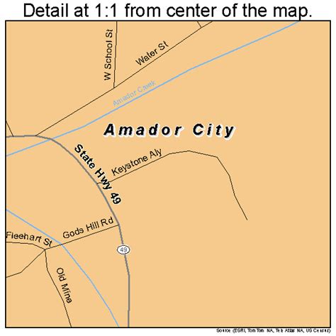 Amador City California Street Map 0601514