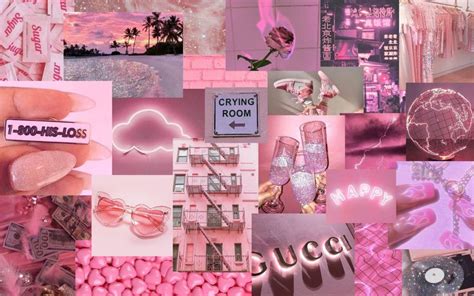 Pink Aesthetic Collage Desktop | Riasan cosplay, Wallpaper kartun ...