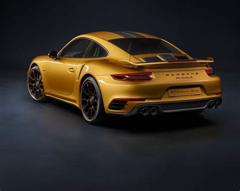 golden yellow porsche 911 turbo S exclusive series limited to 500 units