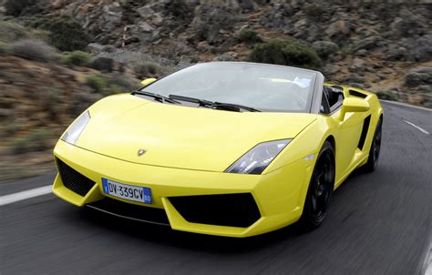 Wallpaper road, movement, convertible, side view, spyder, Lamborghini ...