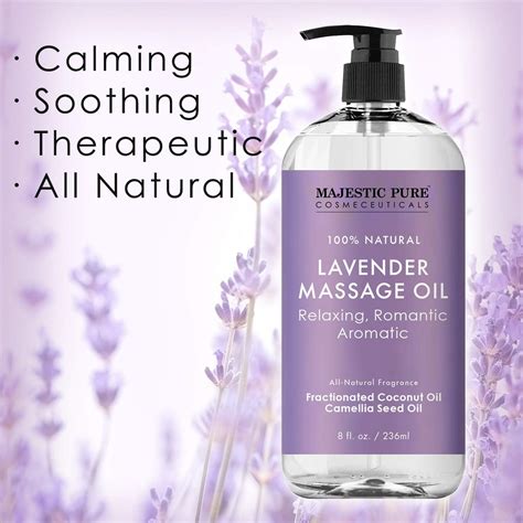 MAJESTIC PURE Lavender Massage Oil for Men and Women - Great for ...