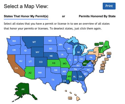 Texas Concealed Carry States Map | Printable Maps