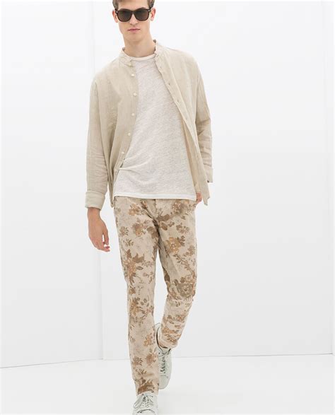 FLORAL PRINT CHINOS - Trousers - MAN - SALE | ZARA United States | Mens ...