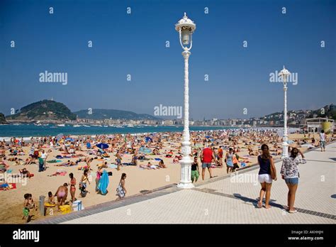 ondarreta beach san sebastian donostia basque country spain Stock Photo ...