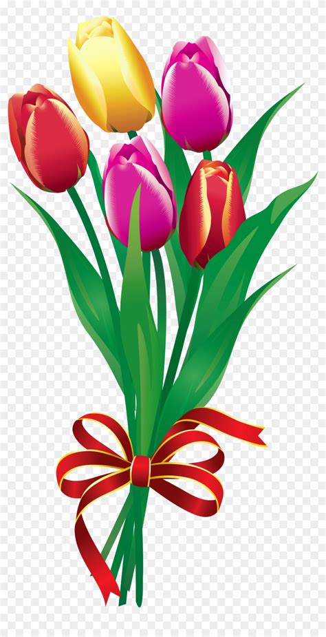 Tulip Bouquet Clipart - Flower Bouquet Clipart Png - Free Transparent ...